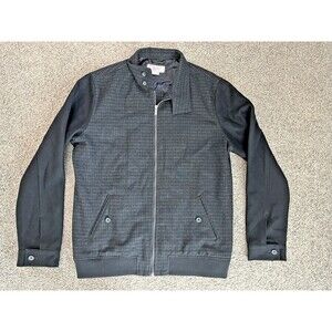Original Penguin Wool Two-Tone Bomber Jacket Black Size XL Checkered Zip Up